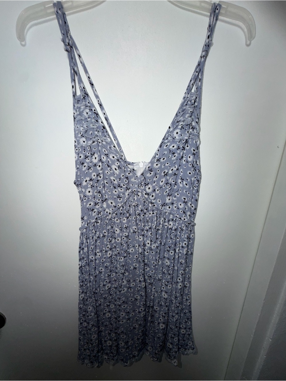Light Blue Floral Spaghetti-Strap Sundress